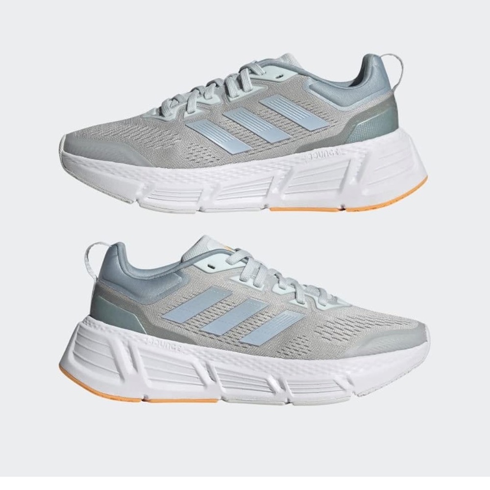 adidas Women's Light Gray and Light Blue Running Sneakers